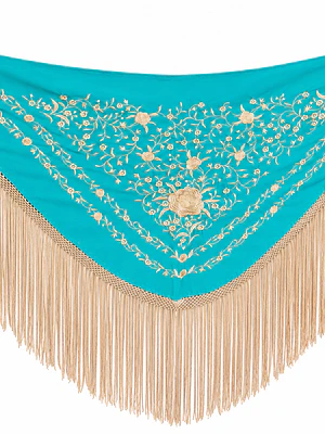 MANTONCILLO GOLD TURQUESA