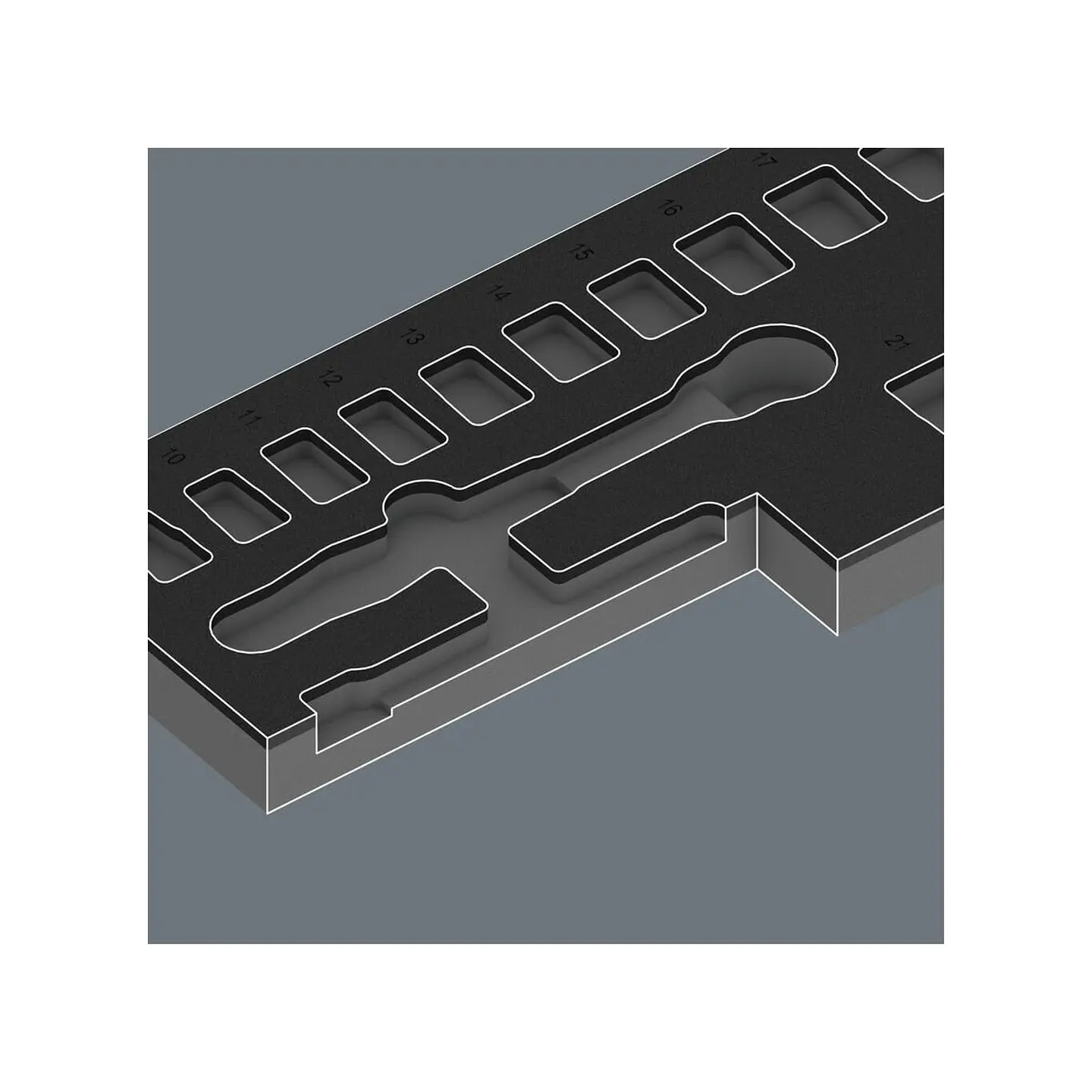 Wera 9824 Bandeja de Espuma para Zyklop Comfort Set 1 3/8