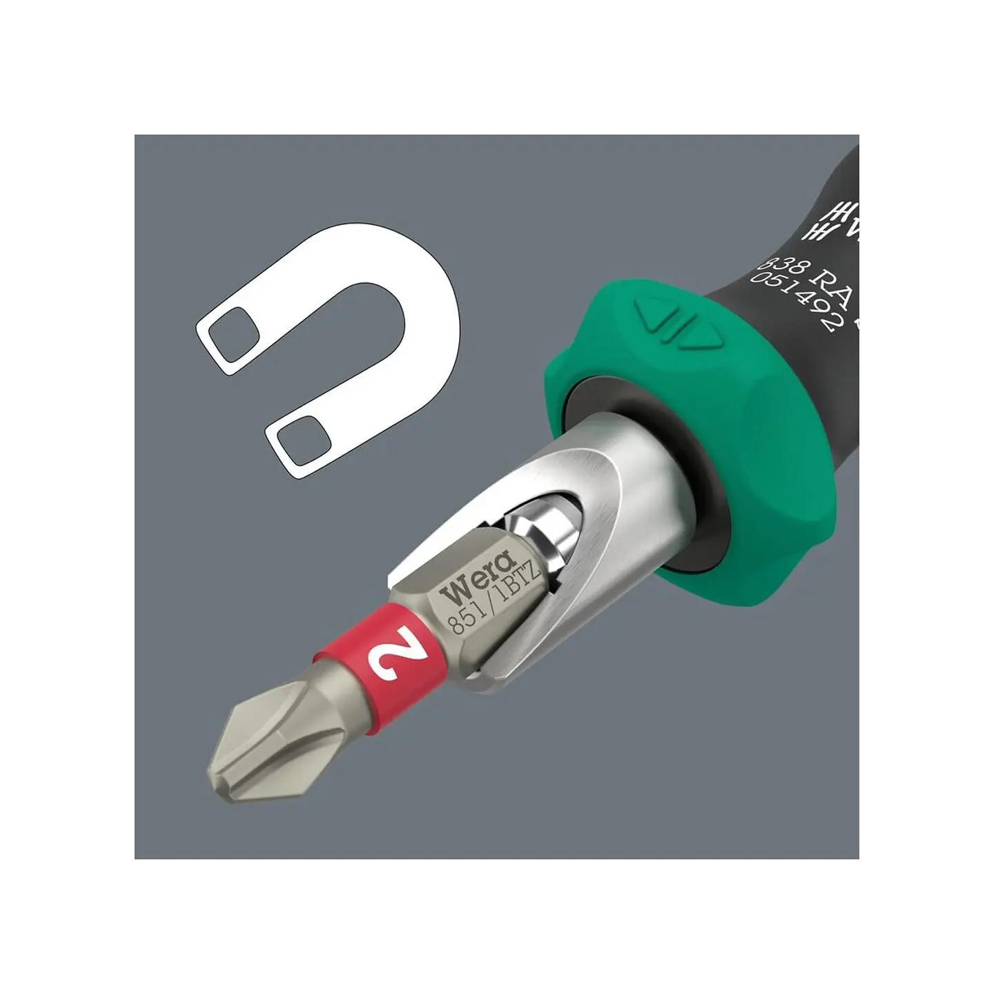 Wera 838 RA S Porta-Puntas con Función de Carraca 1/4