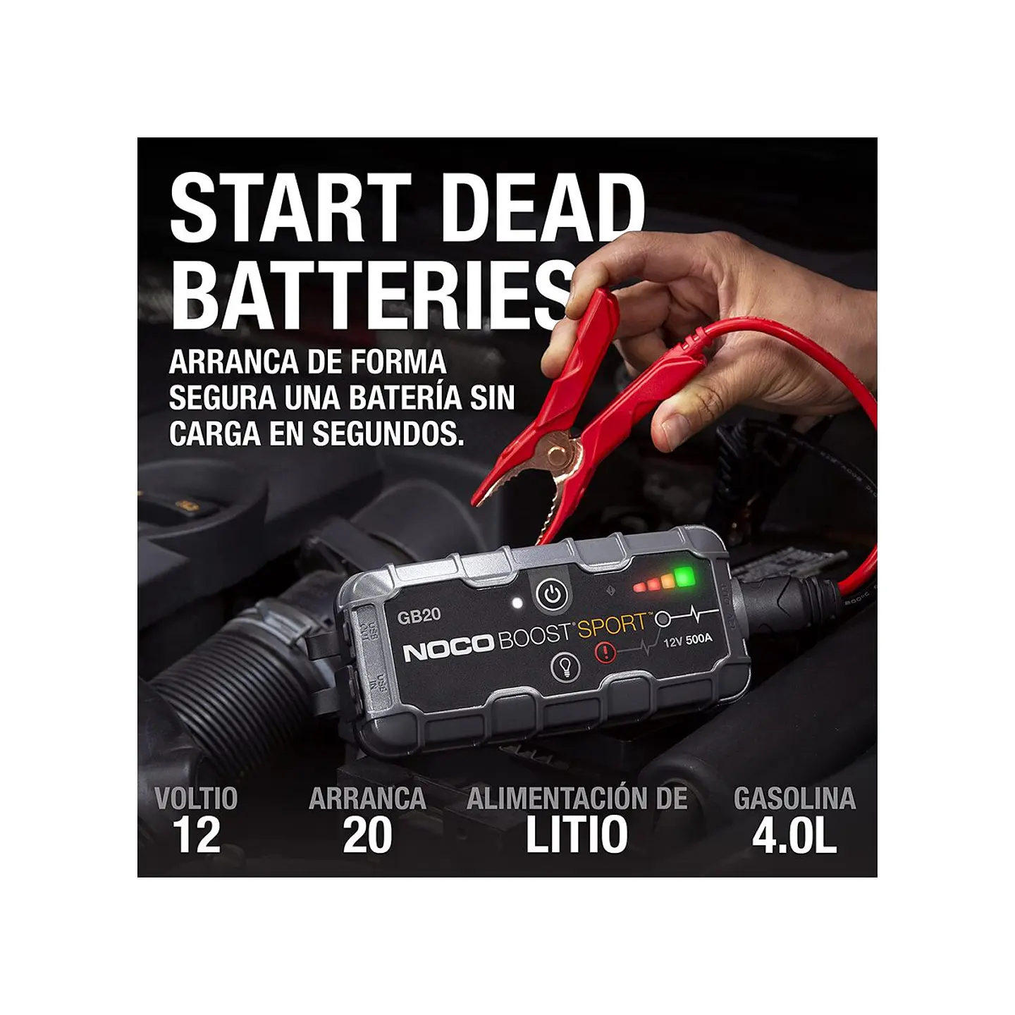 NOCO Boost Sport GB20 Arrancador de Batería de Litio 500A 3