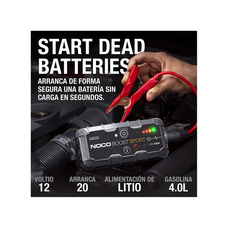 NOCO Boost Sport GB20 Arrancador de Batería de Litio 500A 3
