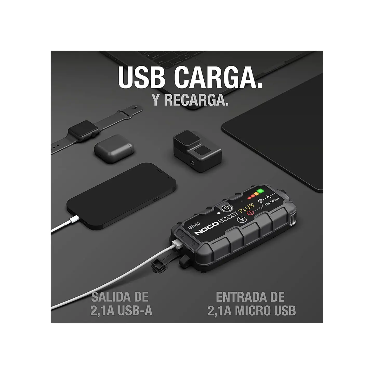 NOCO Boost Plus GB40 Arrancador de Batería de Litio 1000A 4