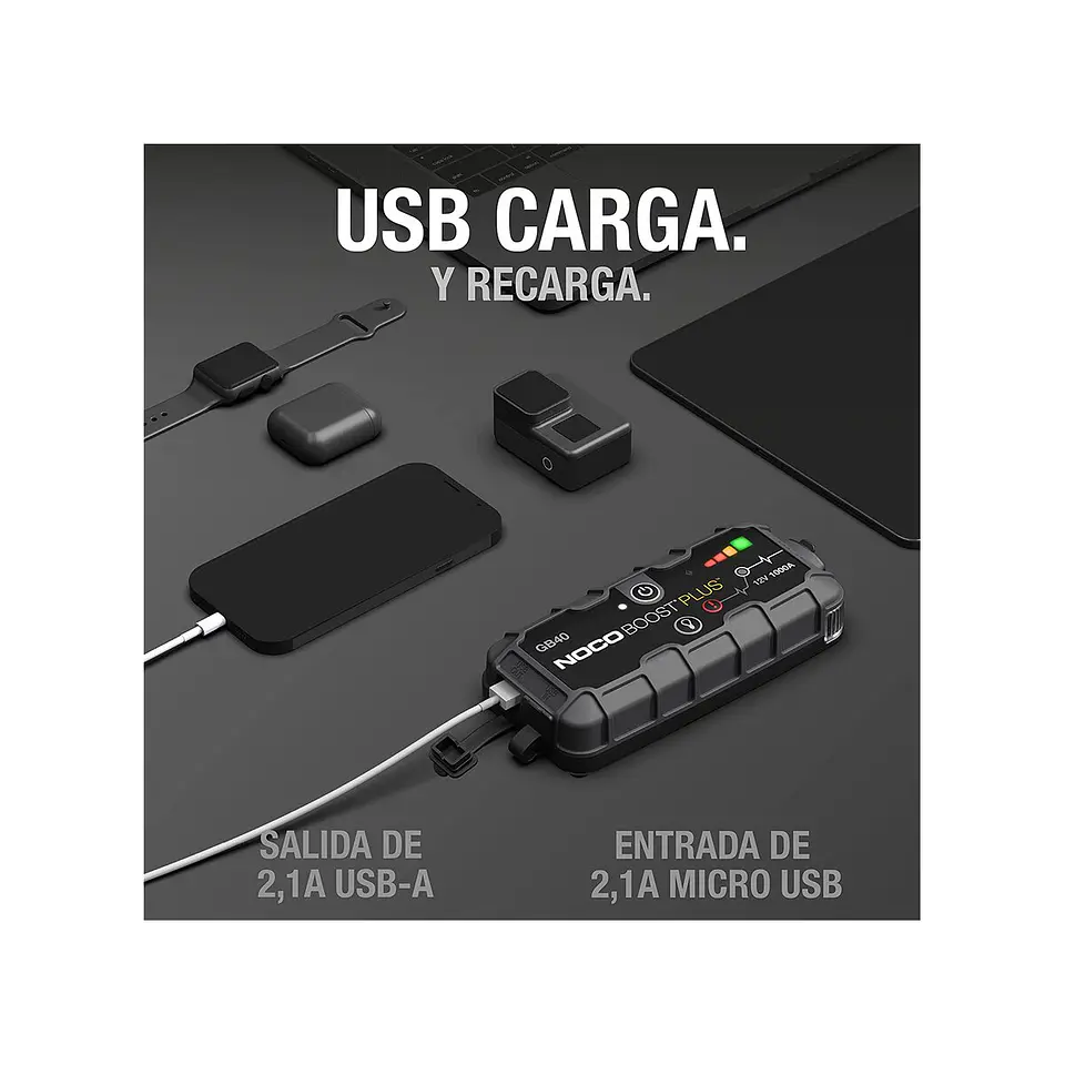 NOCO Boost Plus GB40 Arrancador de Batería de Litio 1000A 4