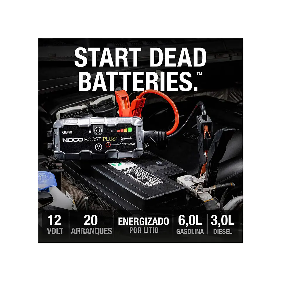 NOCO Boost Plus GB40 Arrancador de Batería de Litio 1000A 3