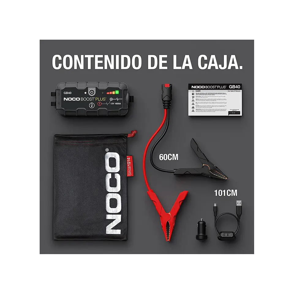 NOCO Boost Plus GB40 Arrancador de Batería de Litio 1000A 6