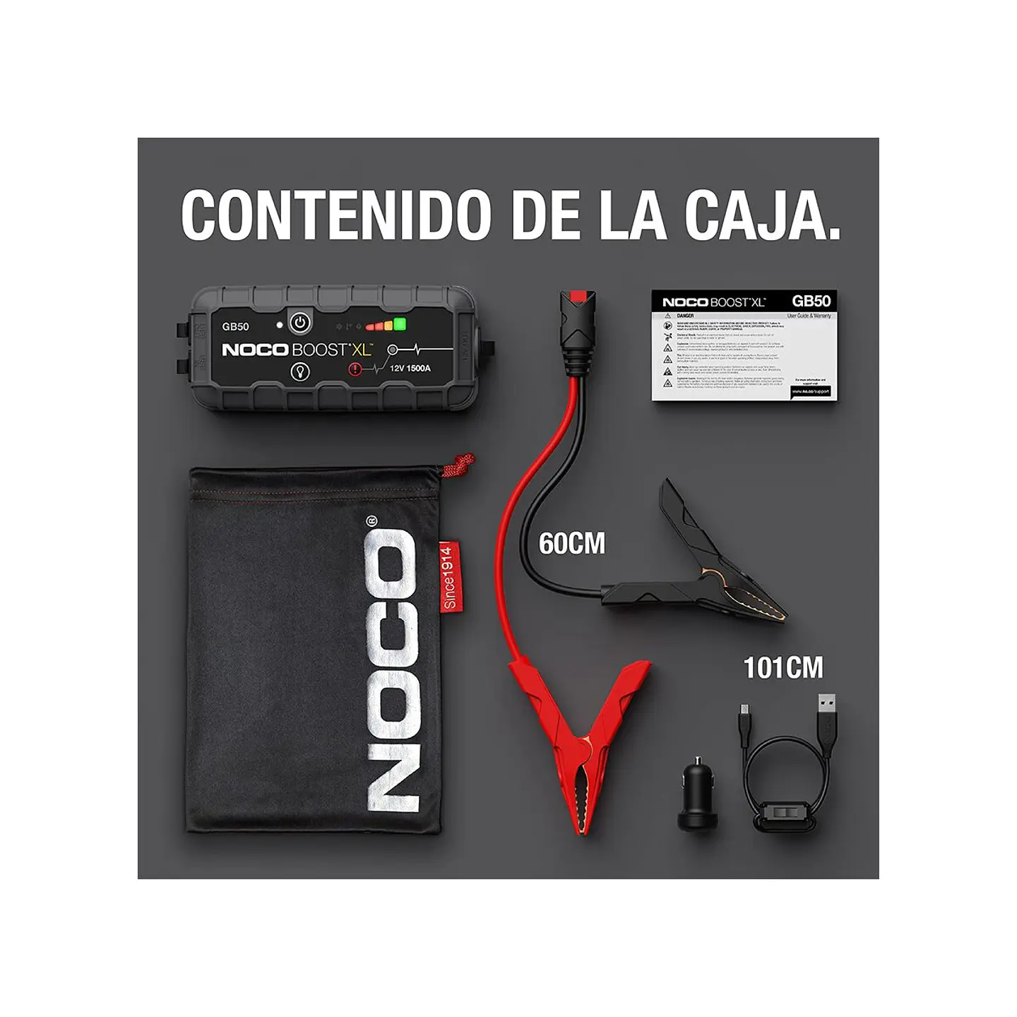 NOCO Boost XL GB50 Arrancador de Batería de Litio 1500A 6