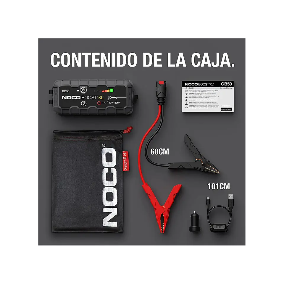 NOCO Boost XL GB50 Arrancador de Batería de Litio 1500A 6