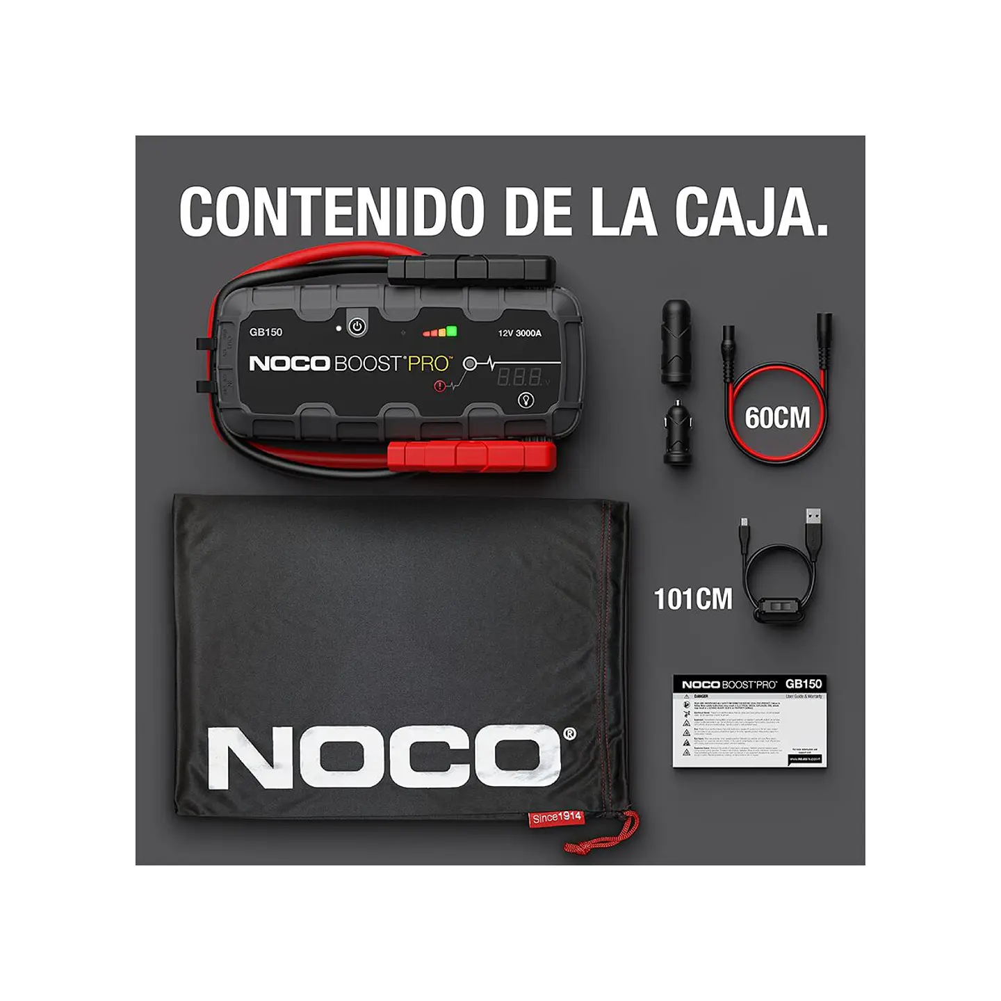 NOCO Boost PRO GB150 Arrancador de Batería de Litio 3000A 6
