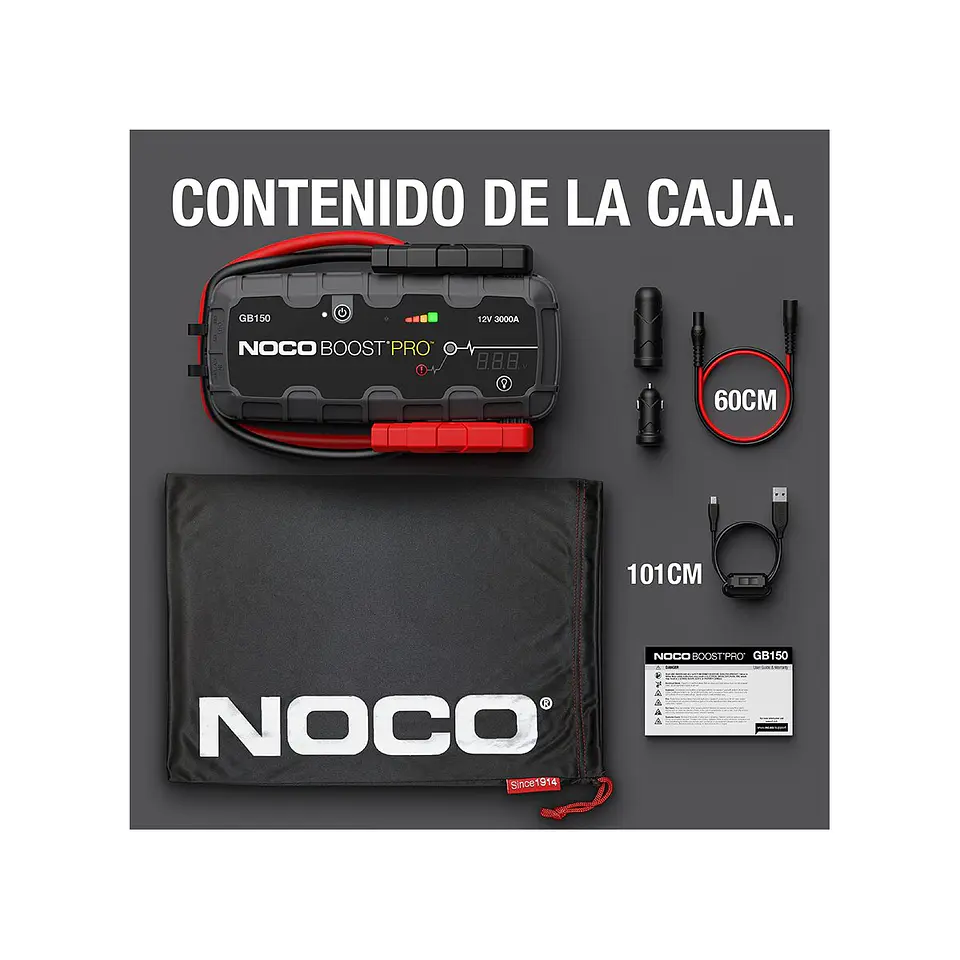 NOCO Boost PRO GB150 Arrancador de Batería de Litio 3000A 6