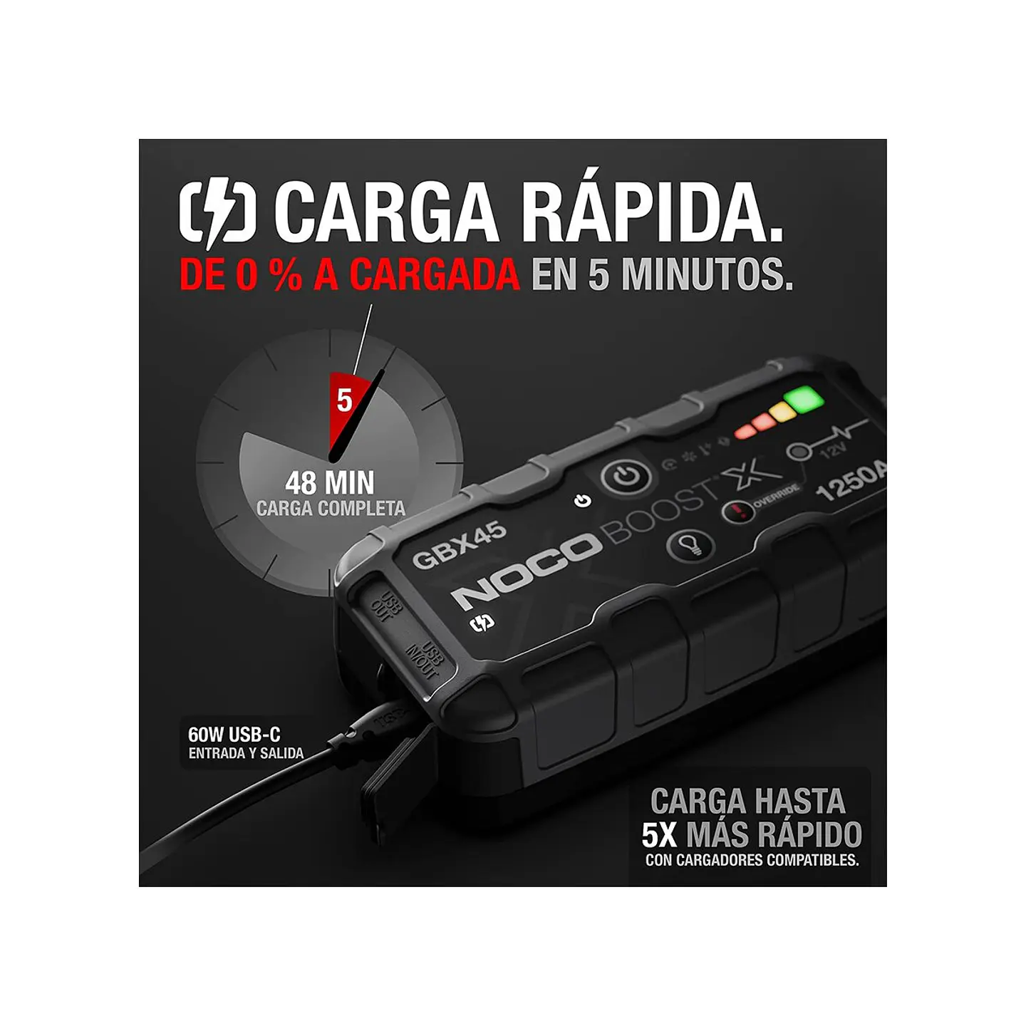 NOCO Boost X GBX45 Arrancador de Batería de Litio 1250A 4