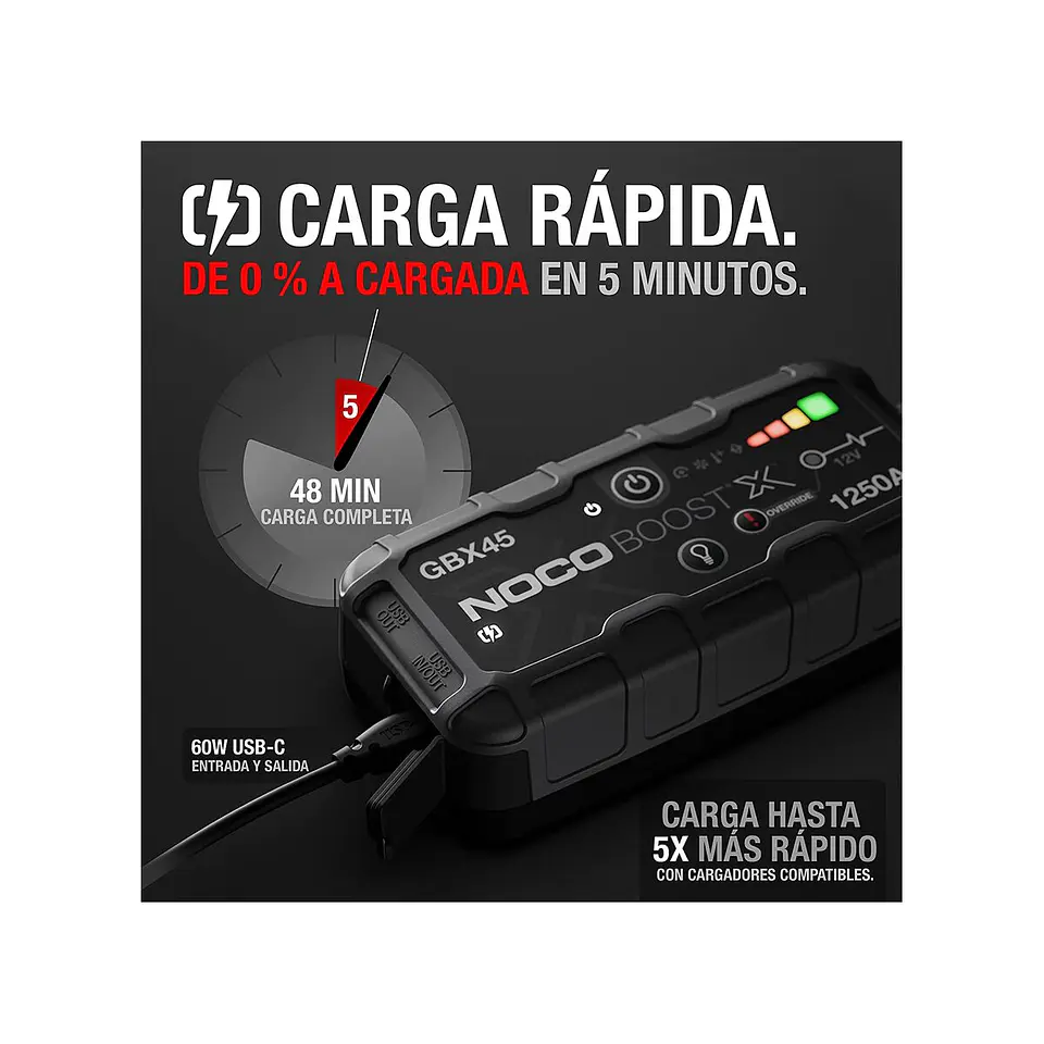 NOCO Boost X GBX45 Arrancador de Batería de Litio 1250A 4