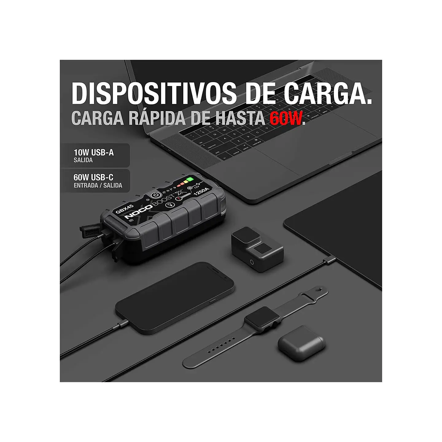NOCO Boost X GBX45 Arrancador de Batería de Litio 1250A 5