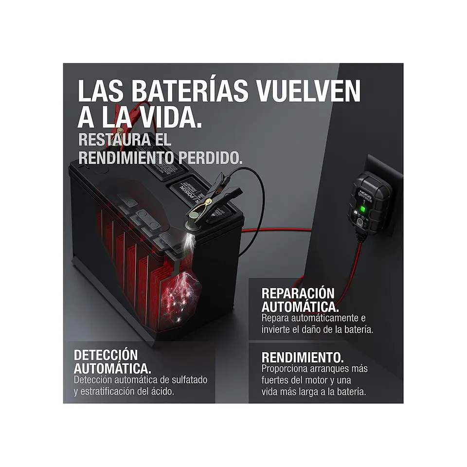 NOCO GENIUS1 Cargador y Mantenedor Inteligente de Baterías 6V/12V 1A 2