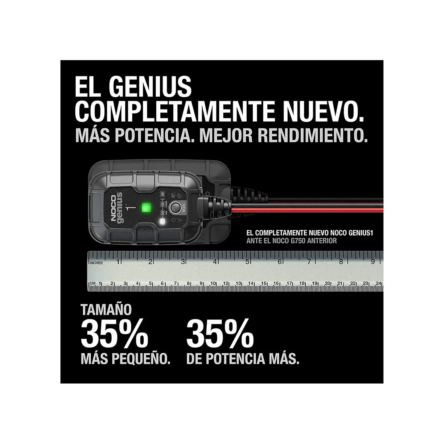 NOCO GENIUS1 Cargador y Mantenedor Inteligente de Baterías 6V/12V 1A 4