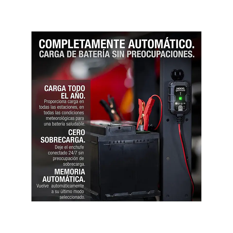 NOCO GENIUS1 Cargador y Mantenedor Inteligente de Baterías 6V/12V 1A 5