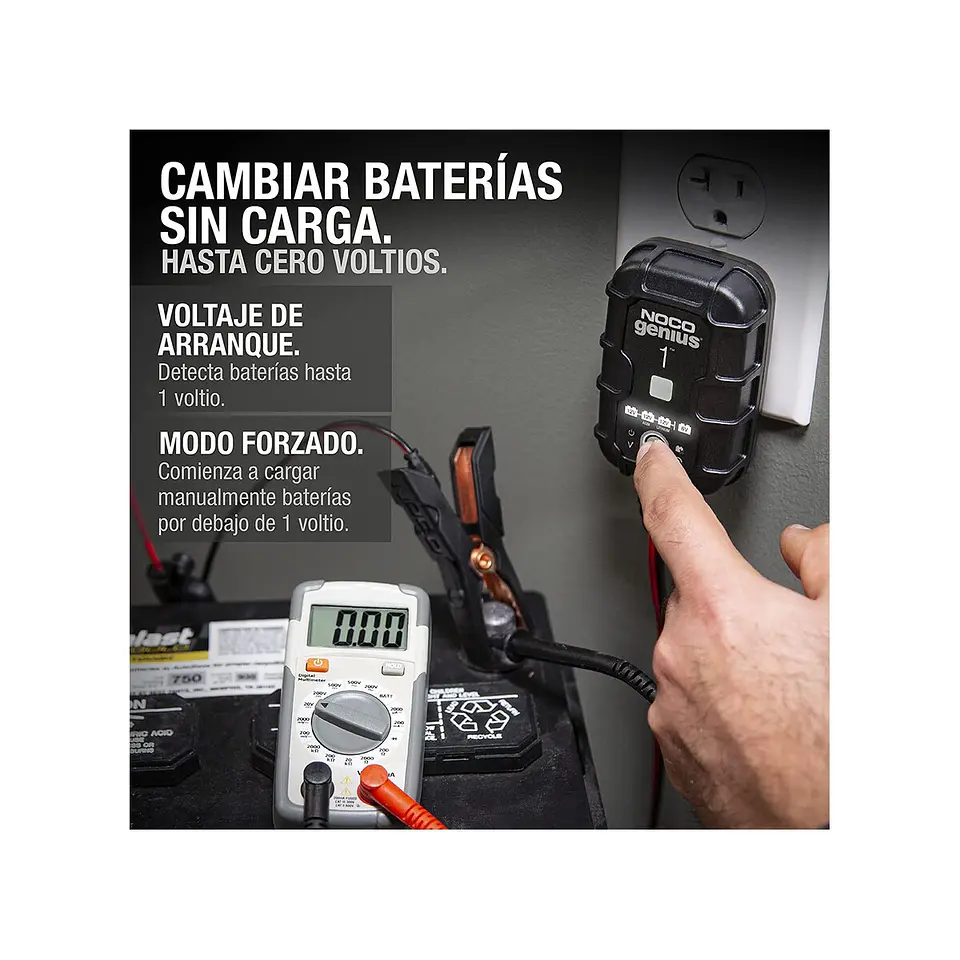 NOCO GENIUS1 Cargador y Mantenedor Inteligente de Baterías 6V/12V 1A 7