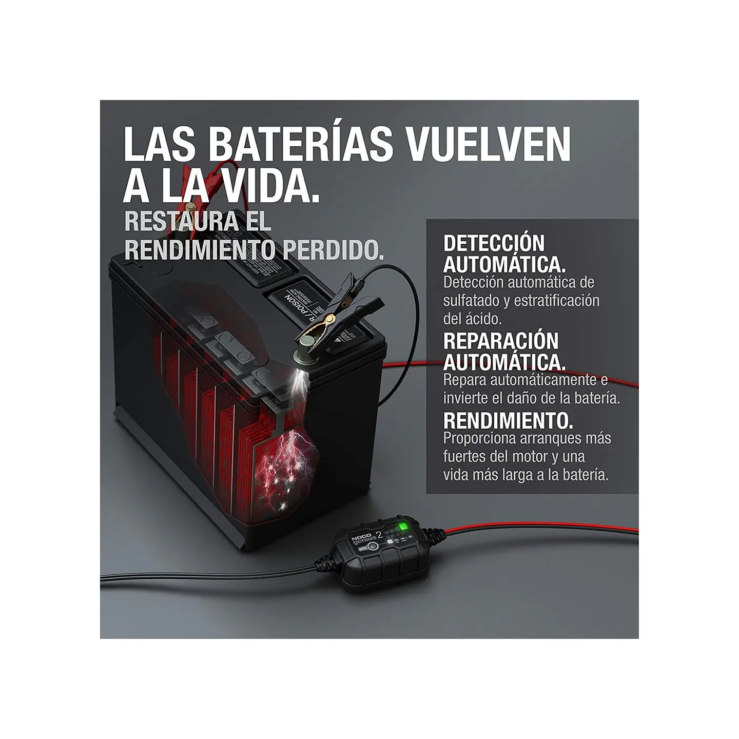NOCO GENIUS2 Cargador y Mantenedor Inteligente de Baterías 6V/12V 2A 2