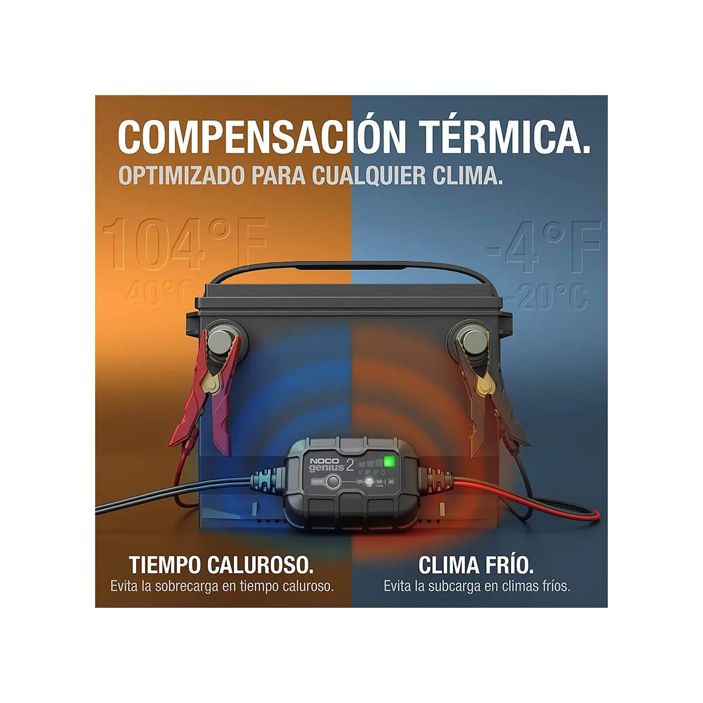 NOCO GENIUS2 Cargador y Mantenedor Inteligente de Baterías 6V/12V 2A 3