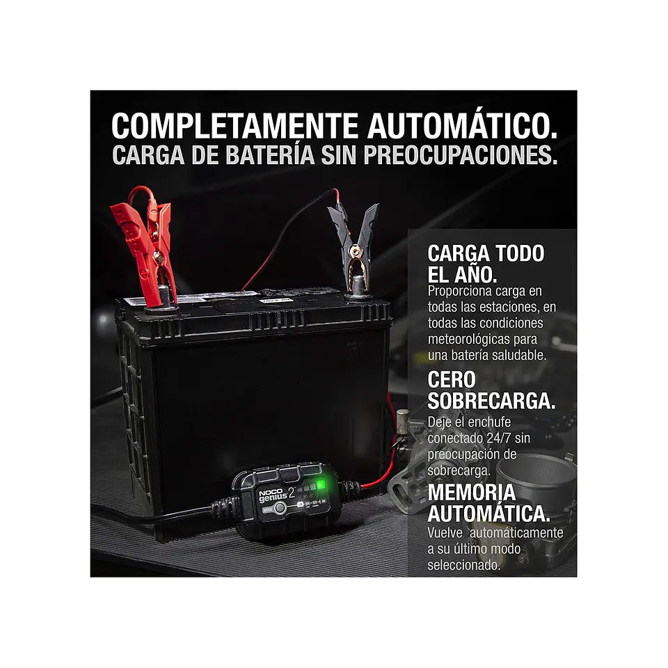 NOCO GENIUS2 Cargador y Mantenedor Inteligente de Baterías 6V/12V 2A 5