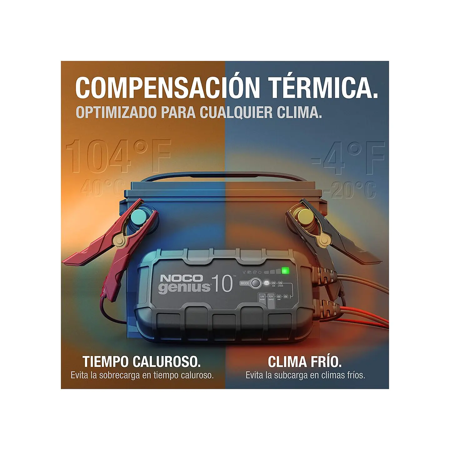 NOCO GENIUS10 Cargador y Mantenedor Inteligente de Baterías 6V/12V 10A 4