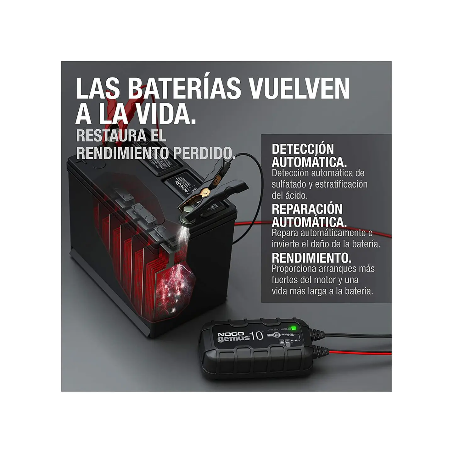 NOCO GENIUS10 Cargador y Mantenedor Inteligente de Baterías 6V/12V 10A 7