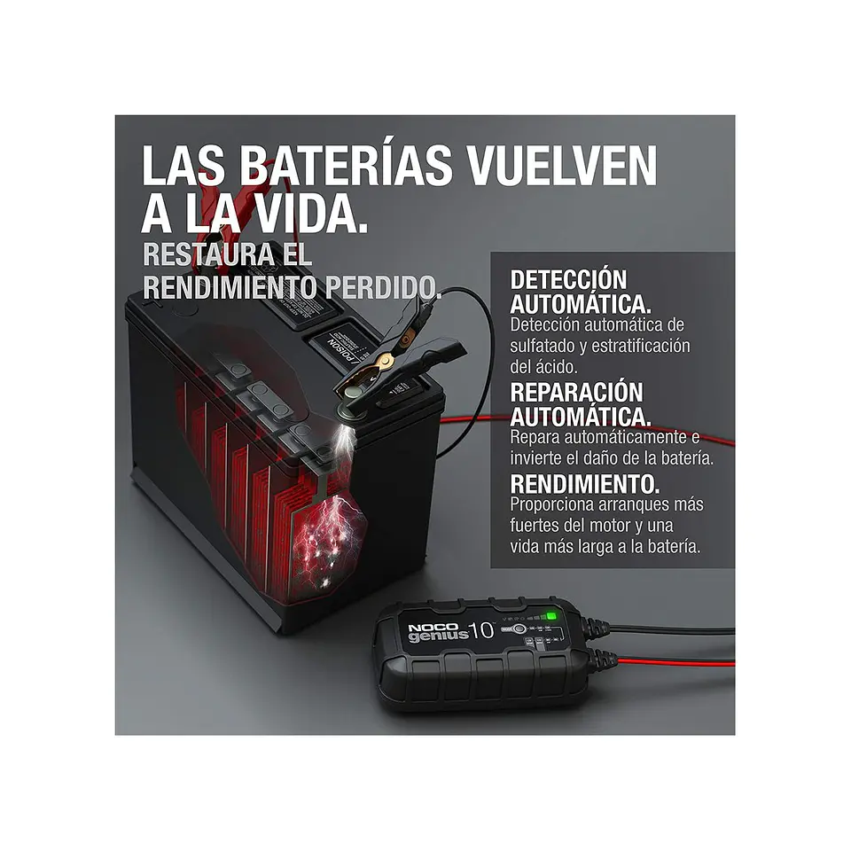 NOCO GENIUS10 Cargador y Mantenedor Inteligente de Baterías 6V/12V 10A 7