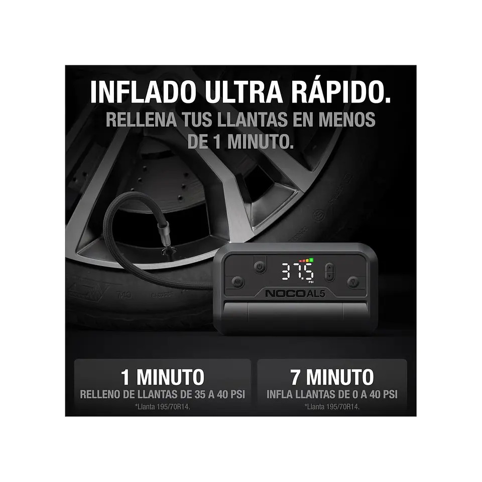 NOCO AL5 Inflador de Aire Portátil con Batería de Litio 130 PSI 4