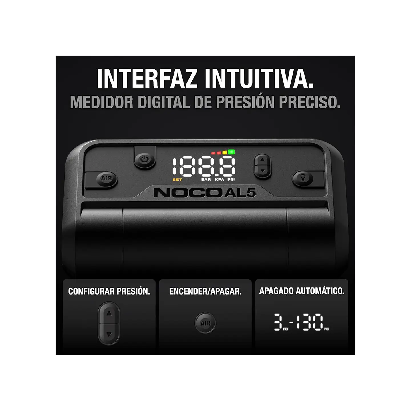 NOCO AL5 Inflador de Aire Portátil con Batería de Litio 130 PSI 3