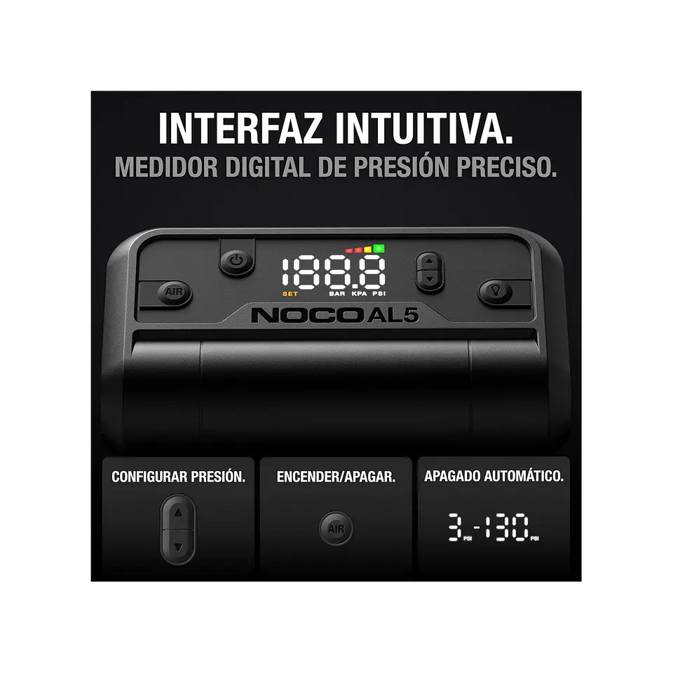 NOCO AL5 Inflador de Aire Portátil con Batería de Litio 130 PSI 3