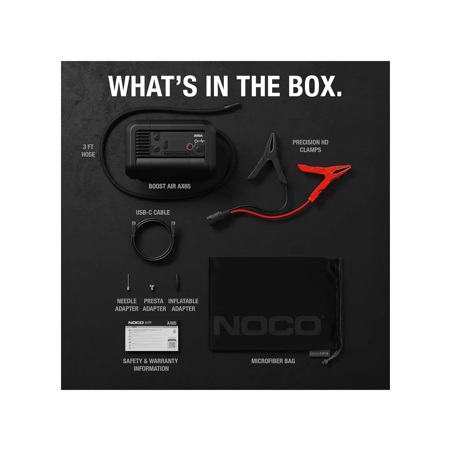 NOCO AX65 Boost X Arrancador de Batería 2000A con Compresor de Aire Integrado 7