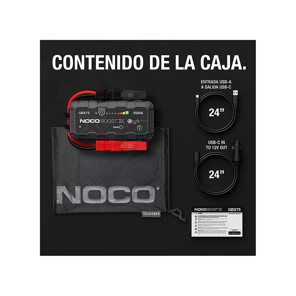 NOCO Boost X GBX75 Arrancador de Batería de Litio 2500A 7