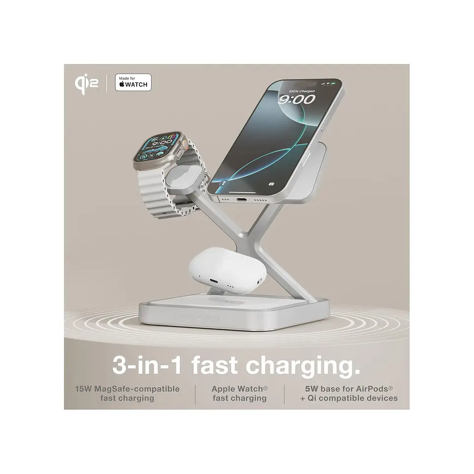 NOCO XGRID XDS3 Base de Carga Inalámbrica 3 en 1 Qi2 con Soporte 9