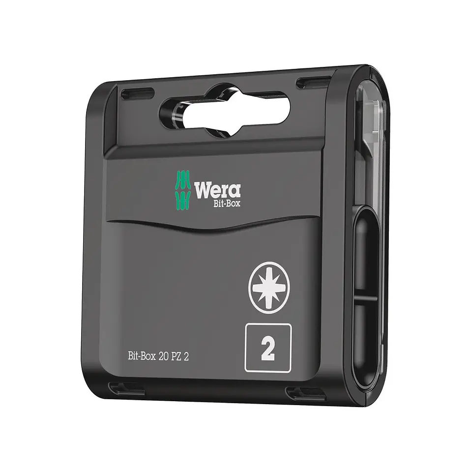 Wera Bit-Box 20 PZ 2 x 25 mm - Juego de 20 Puntas Pozidriv 1