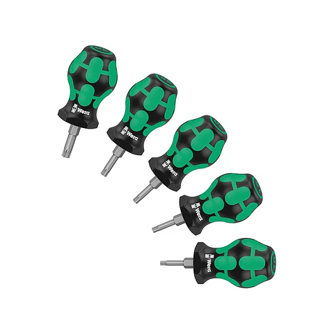 Wera Stubby Set TX 1 Juego de Destornilladores Cortos TORX 5 Piezas
