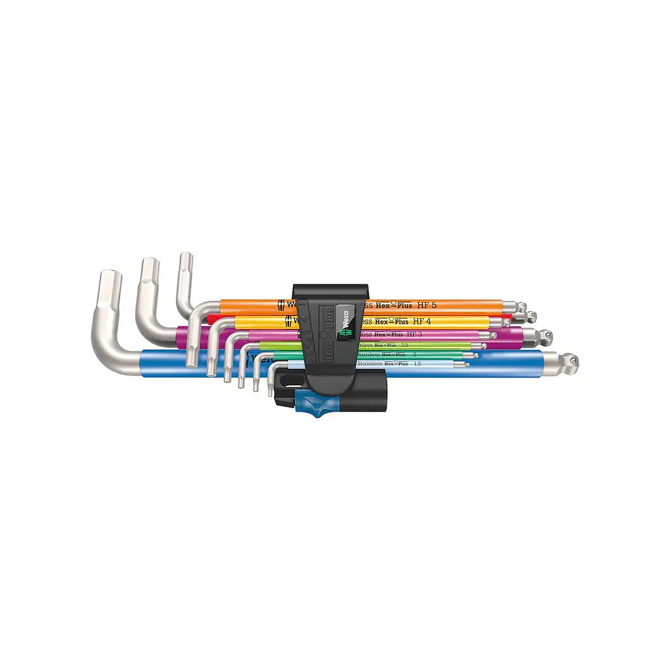 Wera 3950/9 Hex-Plus Multicolour HF Stainless 1 Juego de Llaves Allen Inoxidable 9 Piezas 1