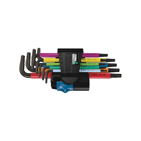Wera 967/9 TX Multicolour HF 1 Juego de Llaves TORX con Retención 9 Piezas