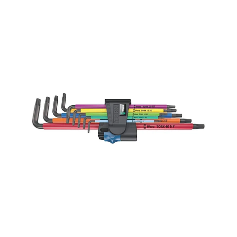 Wera 967/9 TX XL Multicolour HF 1 Juego de Llaves TORX Largas con Retención 9 Piezas