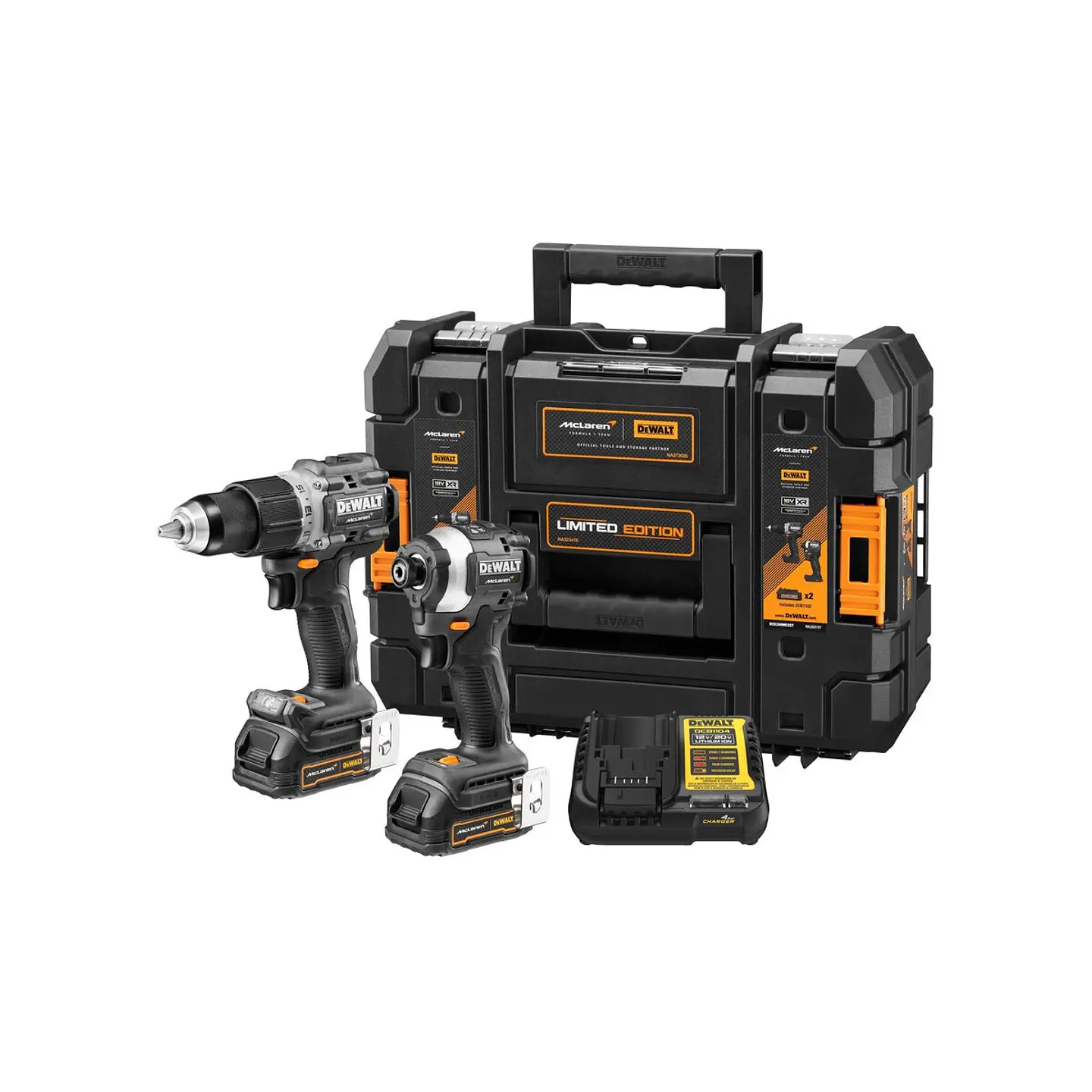 DeWalt x McLaren Kit Taladro y Atornillador de Impacto Edición McLaren 1
