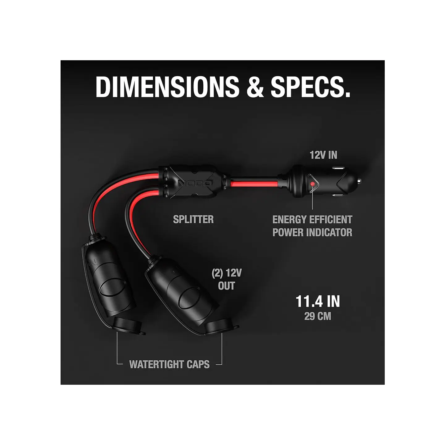 NOCO GC020 Divisor de Toma 12V de 2 Vías 3