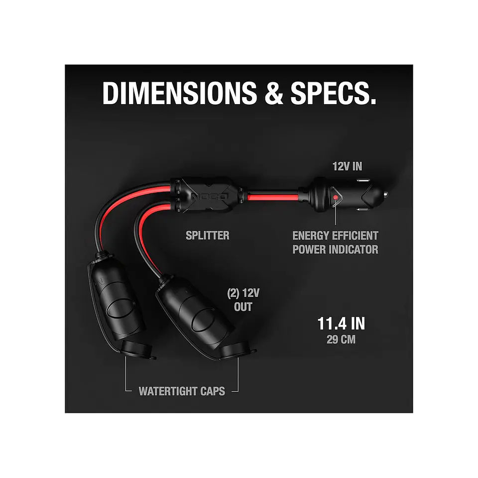 NOCO GC020 Divisor de Toma 12V de 2 Vías 3
