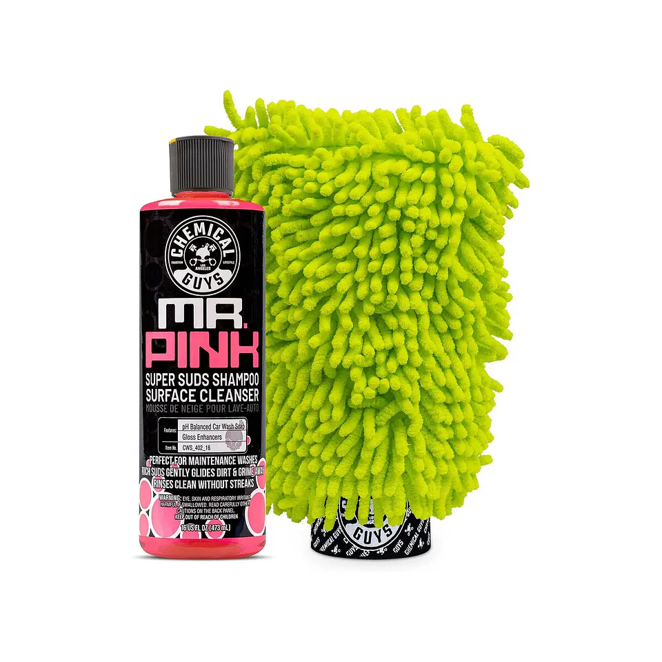 Chemical Guys Mr. Pink Car Wash Soap & Chenille Wash Mitt Kit 1