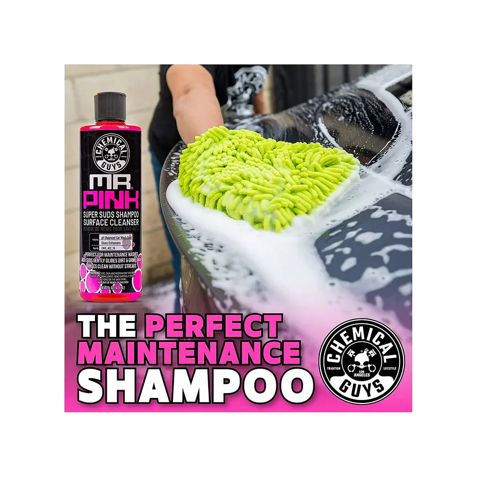 Chemical Guys Mr. Pink Car Wash Soap & Chenille Wash Mitt Kit 2