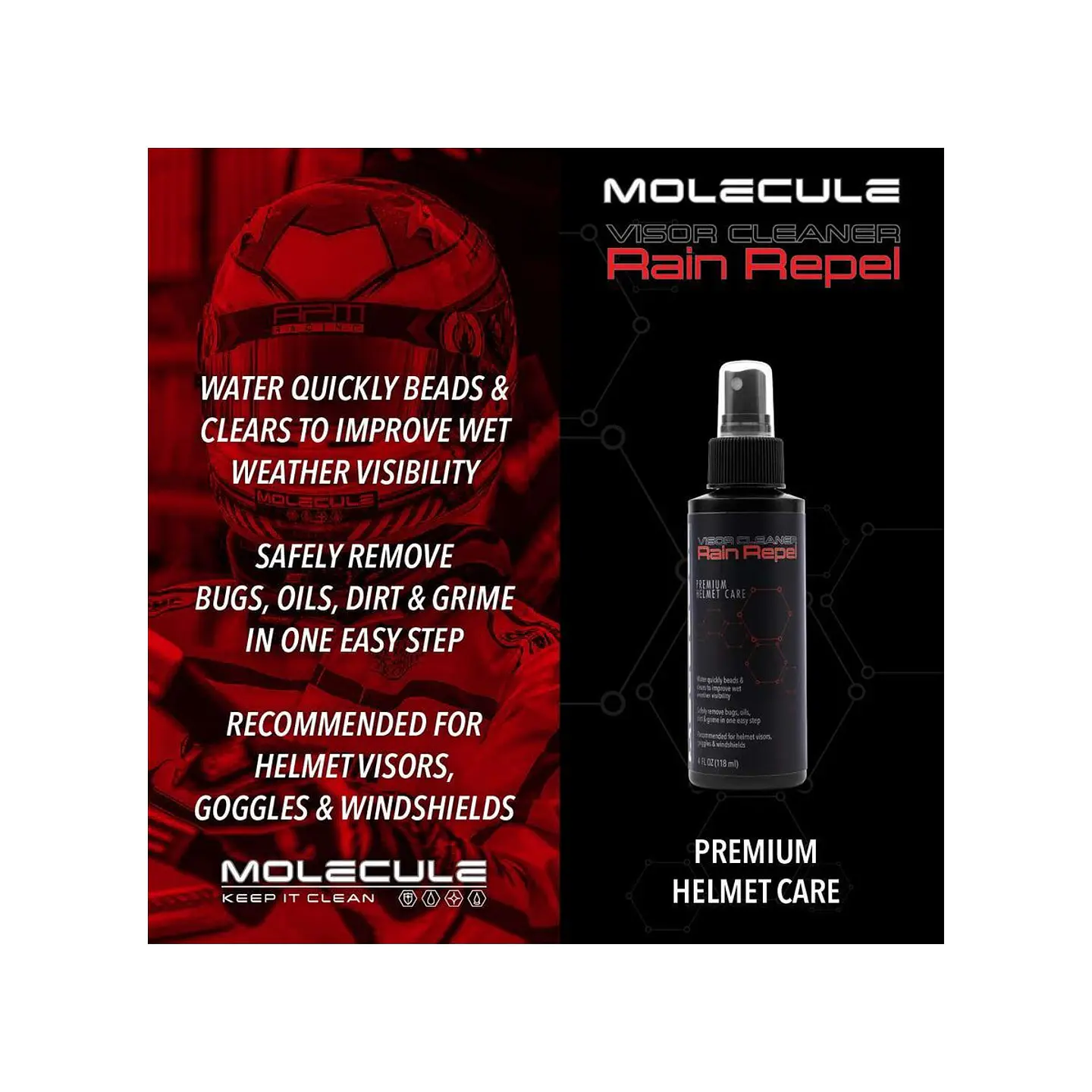 Molecule Visor Cleaner Rain Repel 2