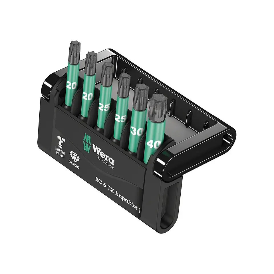 Wera Bit-Check 6 TX Impaktor 1 Juego de Puntas TORX®, 6 Piezas 1