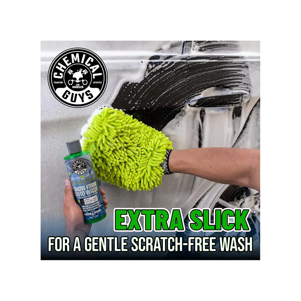 Chemical Guys Honeydew Snow Foam Shampoo & Chenille Wash Mitt Kit 2