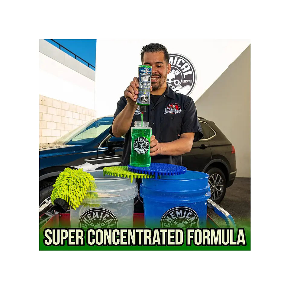 Chemical Guys Honeydew Snow Foam Shampoo & Chenille Wash Mitt Kit 3