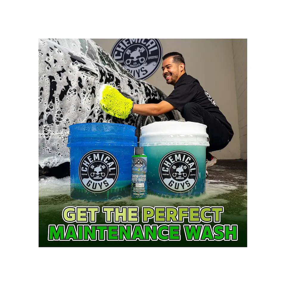 Chemical Guys Honeydew Snow Foam Shampoo & Chenille Wash Mitt Kit 4