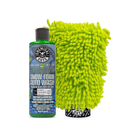 Chemical Guys Honeydew Snow Foam Shampoo & Chenille Wash Mitt Kit