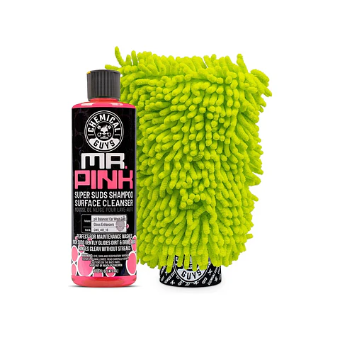 Chemical Guys Mr. Pink Car Wash Soap & Chenille Wash Mitt Kit