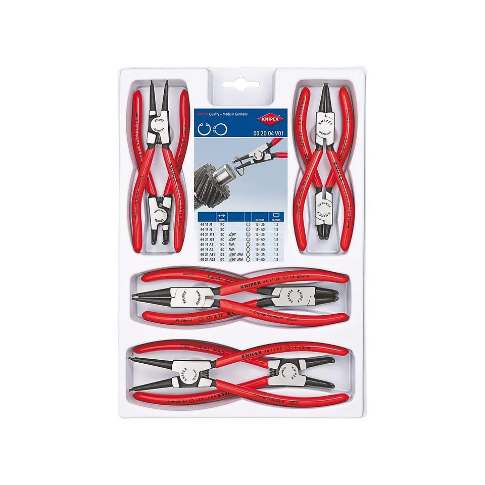 Knipex 00 20 04 V01 Juego de Alicates para Anillos de Retención 8 Piezas 1